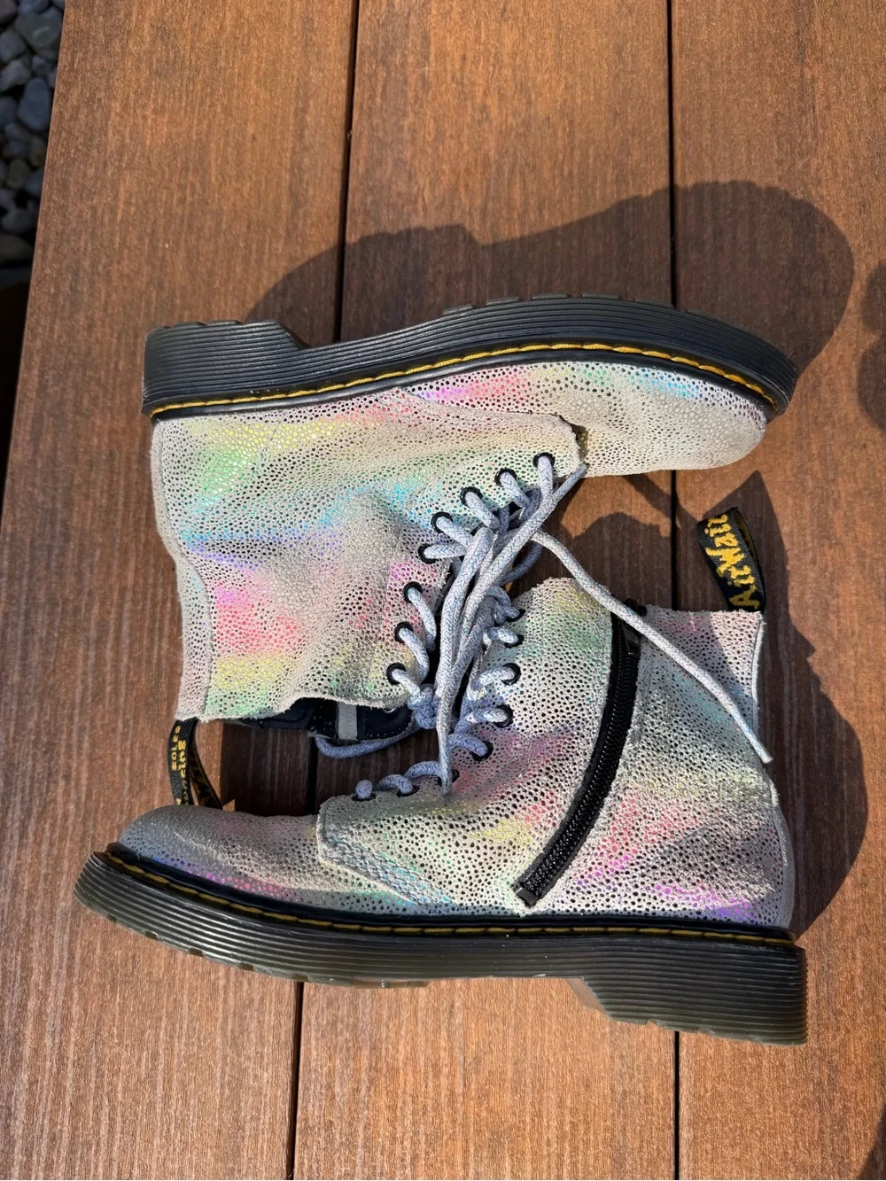 Dr. Martens iridescent beige